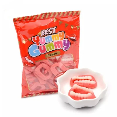 Hersteller Großhandel Halal OEM Hot Sell Zahnform Fruchtiger Geschmack Gummibonbons