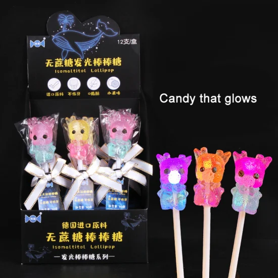 Hochwertiger süßer Diamant-Leuchtring Lollipop Hard Toy Candy
