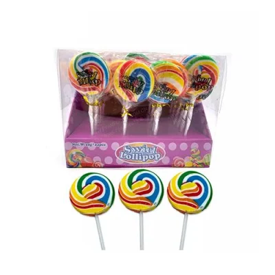 Hersteller Großhandel Halal OEM Hot Sell Rainbow Swirl Lollipop Hard Candy
